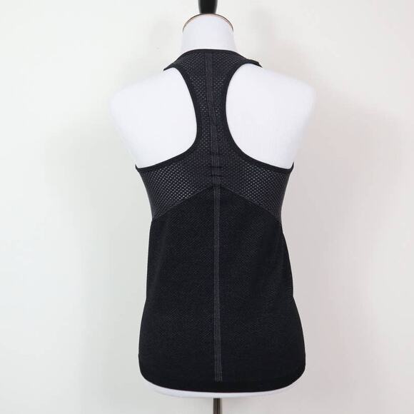 Athleta Size S Racerback Tank Netted Panels Jewel Neck Gray Black - Picture 4 of 10